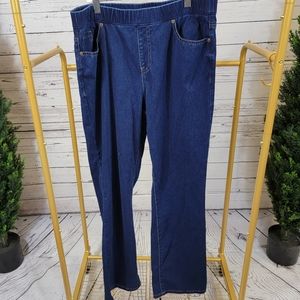 Marla Wynne Pull on Indigo Stretch Bootcut Jeans size 12